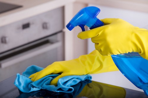 Local cleaners completing a detailed bathroom move-out clean in SW18