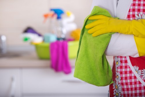 Local cleaners preparing a flat and shared spaces in SW18